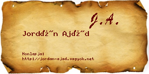 Jordán Ajád névjegykártya